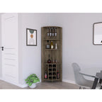 Mueble esquinero para bar para cocina, comedor, sala de estar, marrón oscuro