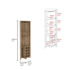 Mueble esquinero para bar para cocina, comedor, sala de estar, marrón oscuro