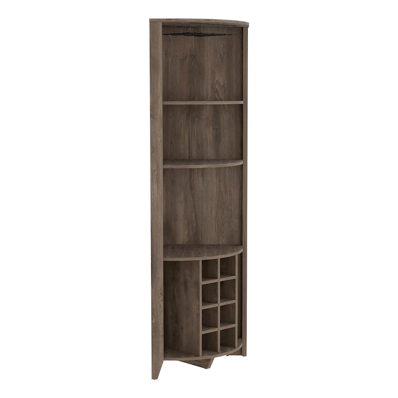 Mueble esquinero para bar para cocina, comedor, sala de estar, marrón oscuro