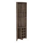 Mueble esquinero para bar para cocina, comedor, sala de estar, marrón oscuro