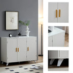 Aparador con mueble buffet de textura ondulada, mueble auxiliar blanco con puerta, estantería moderna para cocina, salón, recibidor