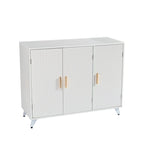 Aparador con mueble buffet de textura ondulada, mueble auxiliar blanco con puerta, estantería moderna para cocina, salón, recibidor