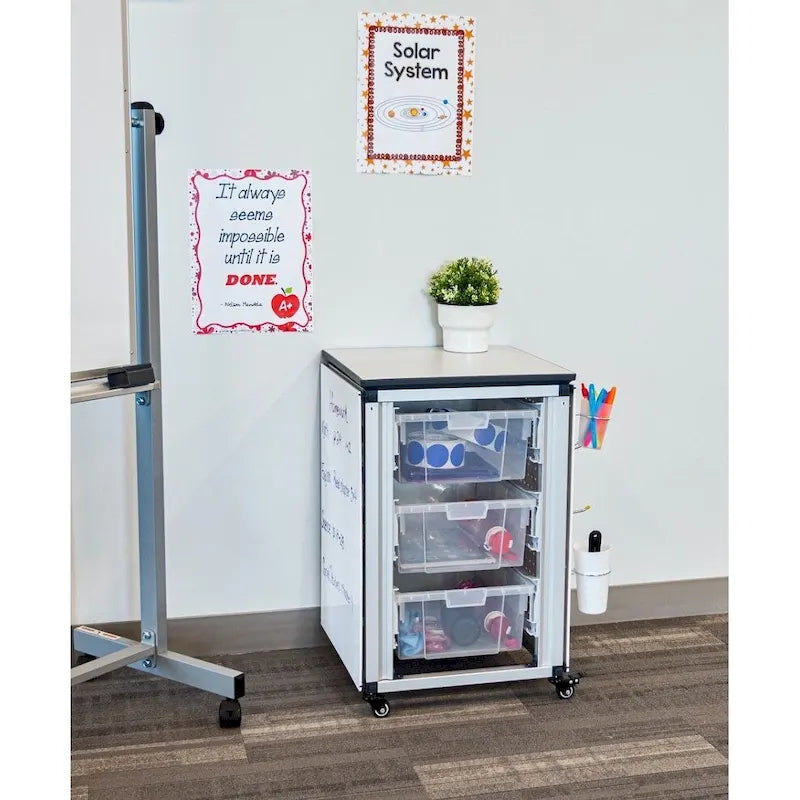 Gabinete Modular de Almacenamiento para Aulas - Gabinete Individual con 3 Contenedores Grandes