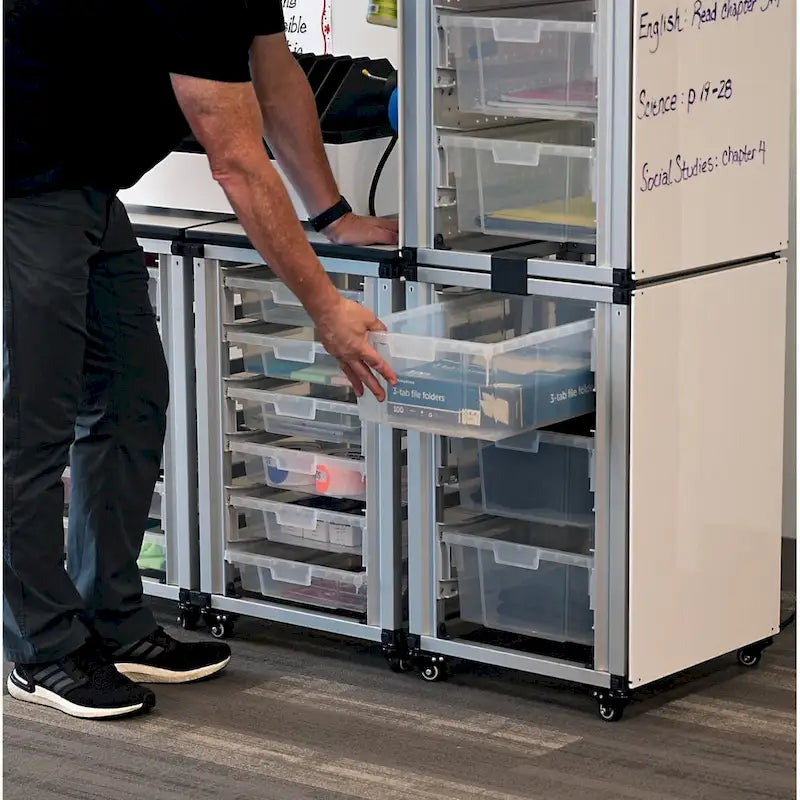 Gabinete Modular de Almacenamiento para Aulas - Gabinete Individual con 3 Contenedores Grandes