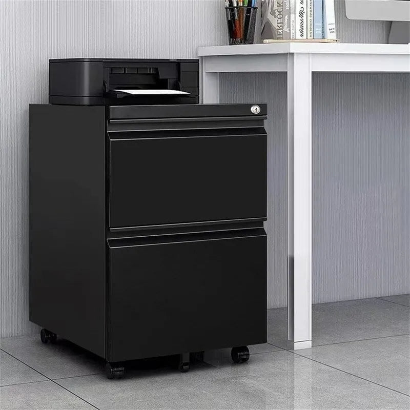 Archivador móvil de 2 cajones con cerradura - 17D x 24W x 15H