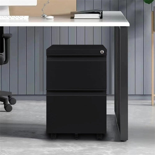 Archivador móvil de 2 cajones con cerradura - 17D x 24W x 15H