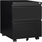 Archivador móvil de 2 cajones con cerradura - 17D x 24W x 15H