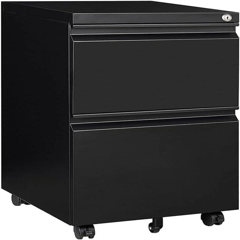 Archivador móvil de 2 cajones con cerradura - 17D x 24W x 15H