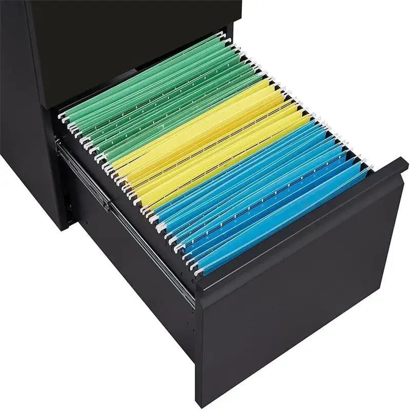 Archivador móvil de 2 cajones con cerradura - 17D x 24W x 15H