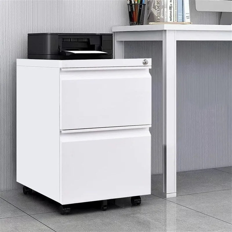 Archivador móvil de 2 cajones con cerradura - 17D x 24W x 15H