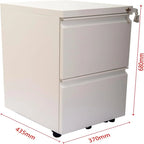 Archivador móvil de 2 cajones con cerradura - 17D x 24W x 15H