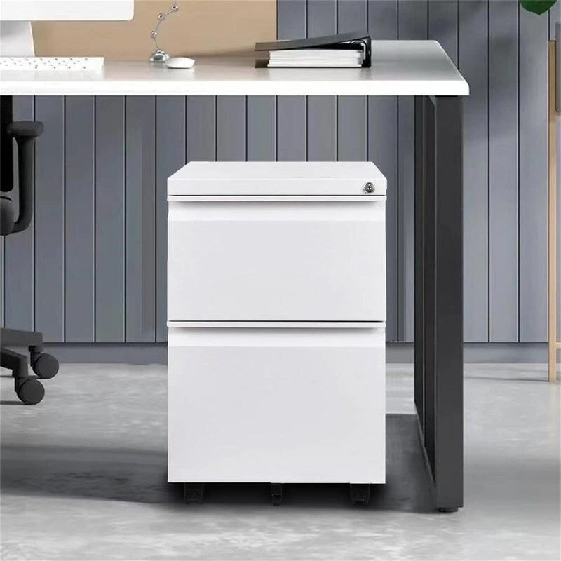 Archivador móvil de 2 cajones con cerradura - 17D x 24W x 15H