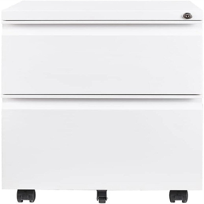 Archivador móvil de 2 cajones con cerradura - 17D x 24W x 15H