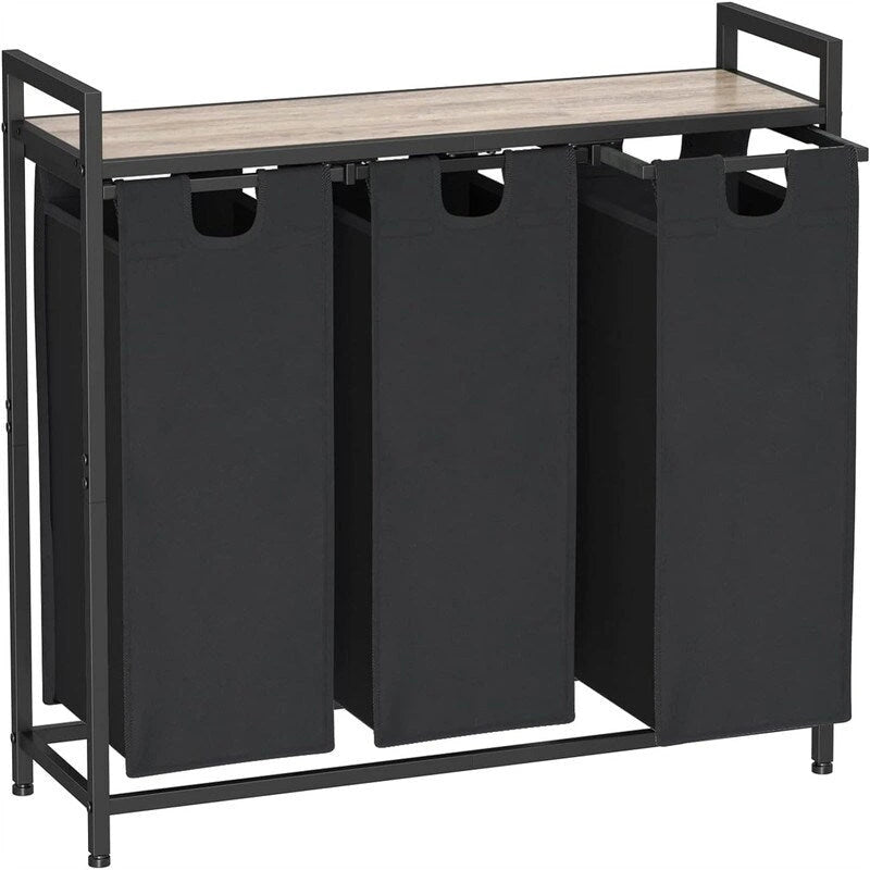 Cesto para la ropa sucia, clasificador de ropa de 3 secciones - 36.2L x 11.81W x 28.45H