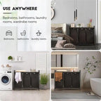 Cesto para la ropa sucia, clasificador de ropa de 3 secciones - 36.2L x 11.81W x 28.45H