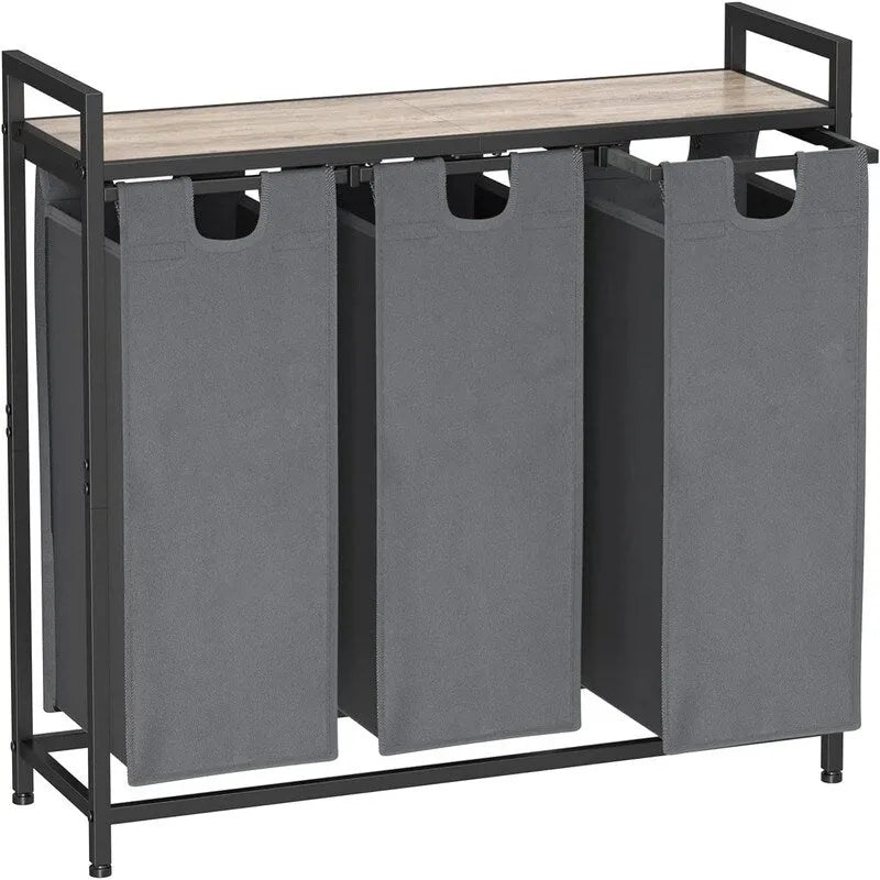 Cesto para la ropa sucia, clasificador de ropa de 3 secciones - 36.2L x 11.81W x 28.45H