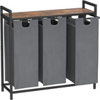 Cesto para la ropa sucia, clasificador de ropa de 3 secciones - 36.2L x 11.81W x 28.45H