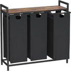 Cesto para la ropa sucia, clasificador de ropa de 3 secciones - 36.2L x 11.81W x 28.45H