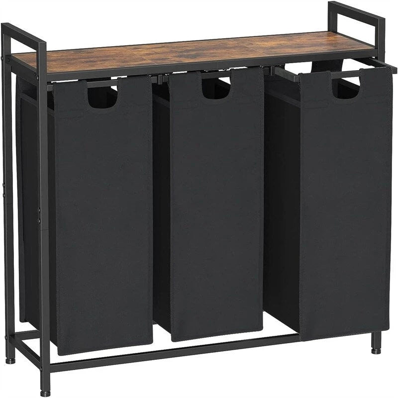 Cesto para la ropa sucia, clasificador de ropa de 3 secciones - 36.2L x 11.81W x 28.45H