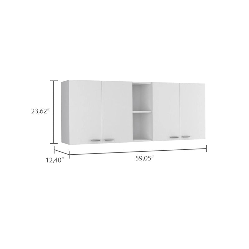 Mueble Superior Doble Puerta, Acabado Blanco