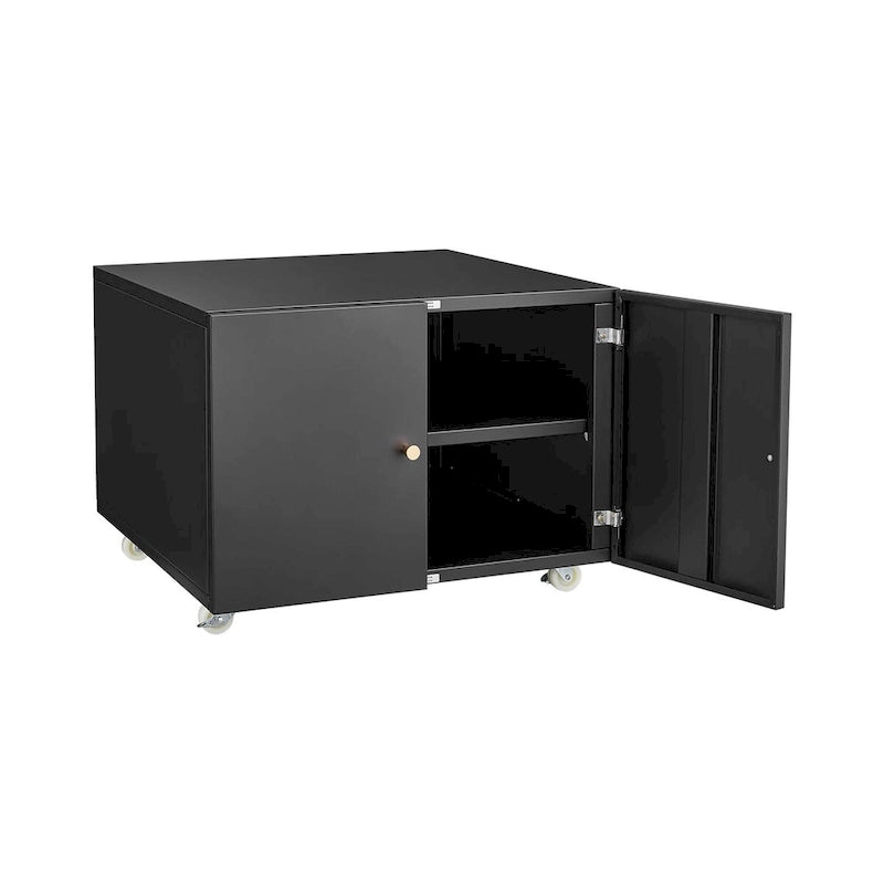 Pedestal para archivador móvil de acero de 2 puertas negro