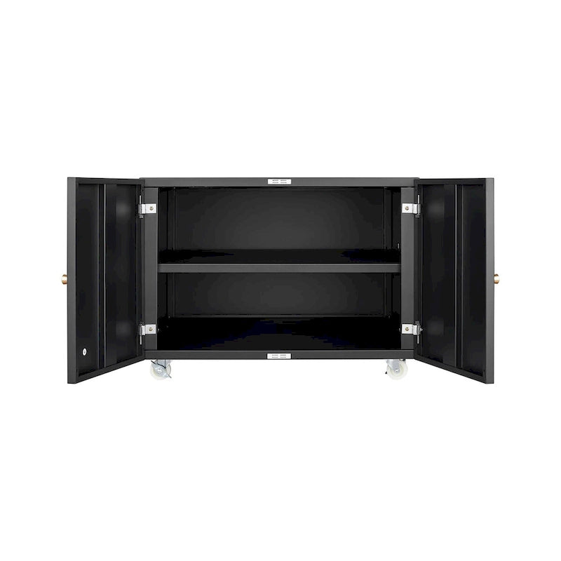 Pedestal para archivador móvil de acero de 2 puertas negro