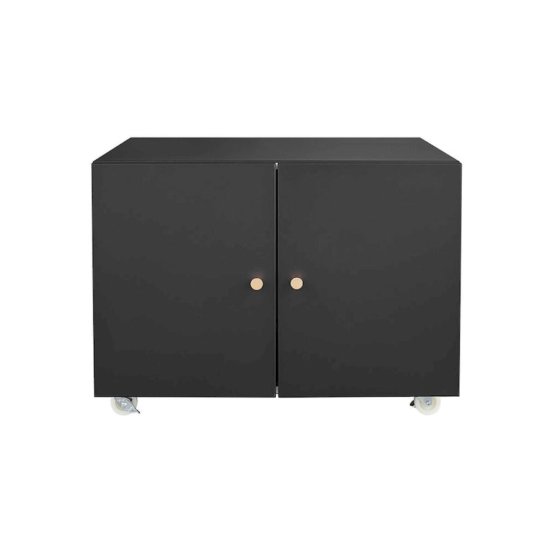 Pedestal para archivador móvil de acero de 2 puertas negro
