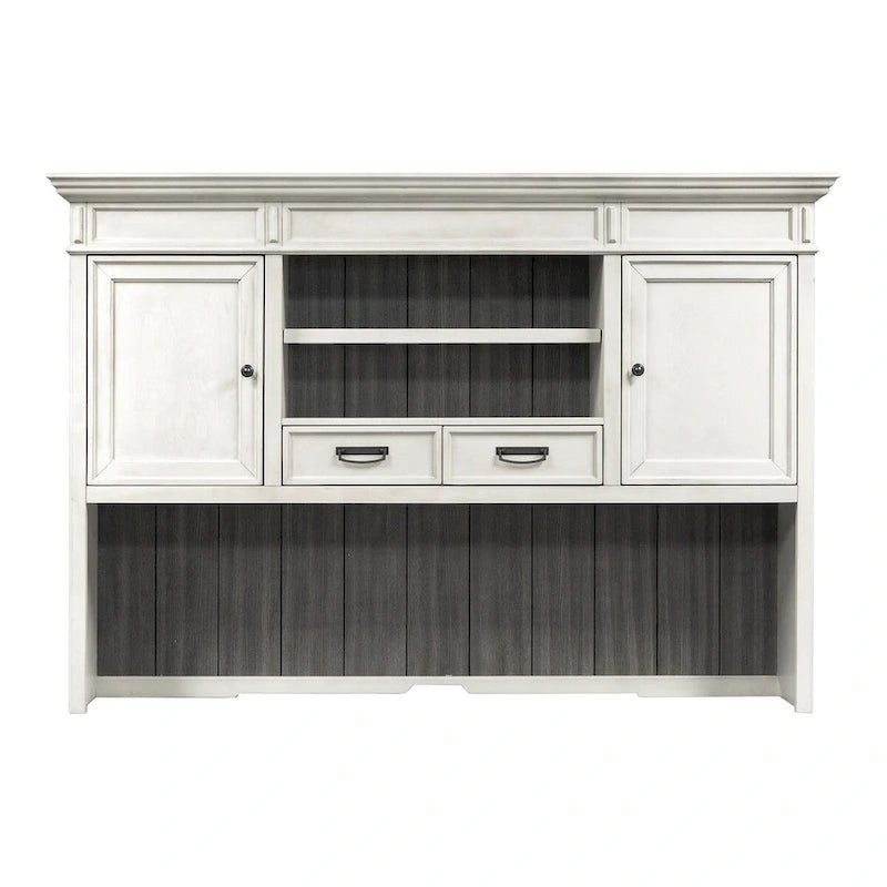 Hartford Wood Hutch With Wire Mesh Doors, Storage Hutch, Office Cabinet, Black