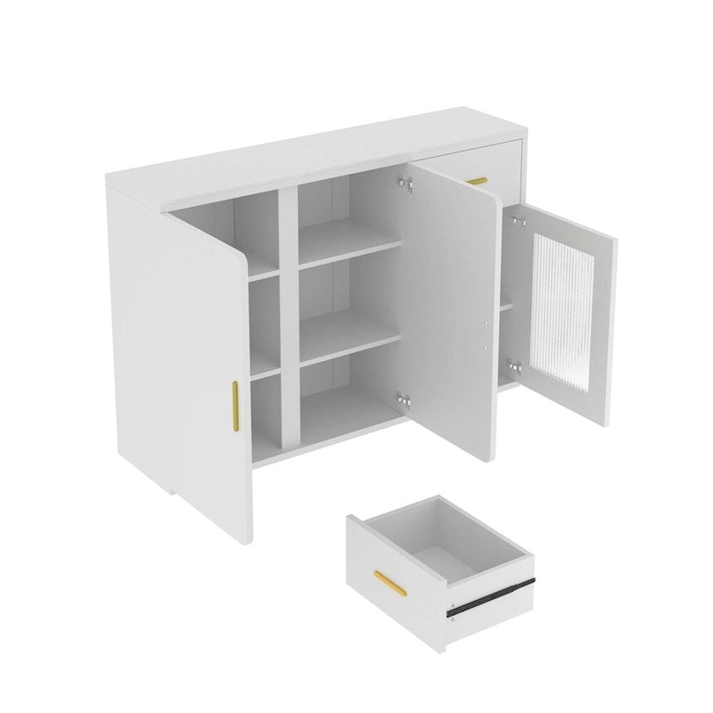 Aparador moderno de madera con puertas y cajones