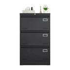Archivador lateral de 3 cajones, archivadores metálicos con cerradura de tres cajones, archivador de oficina con cajones con cerradura