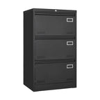 Archivador lateral de 3 cajones, archivadores metálicos con cerradura de tres cajones, archivador de oficina con cajones con cerradura