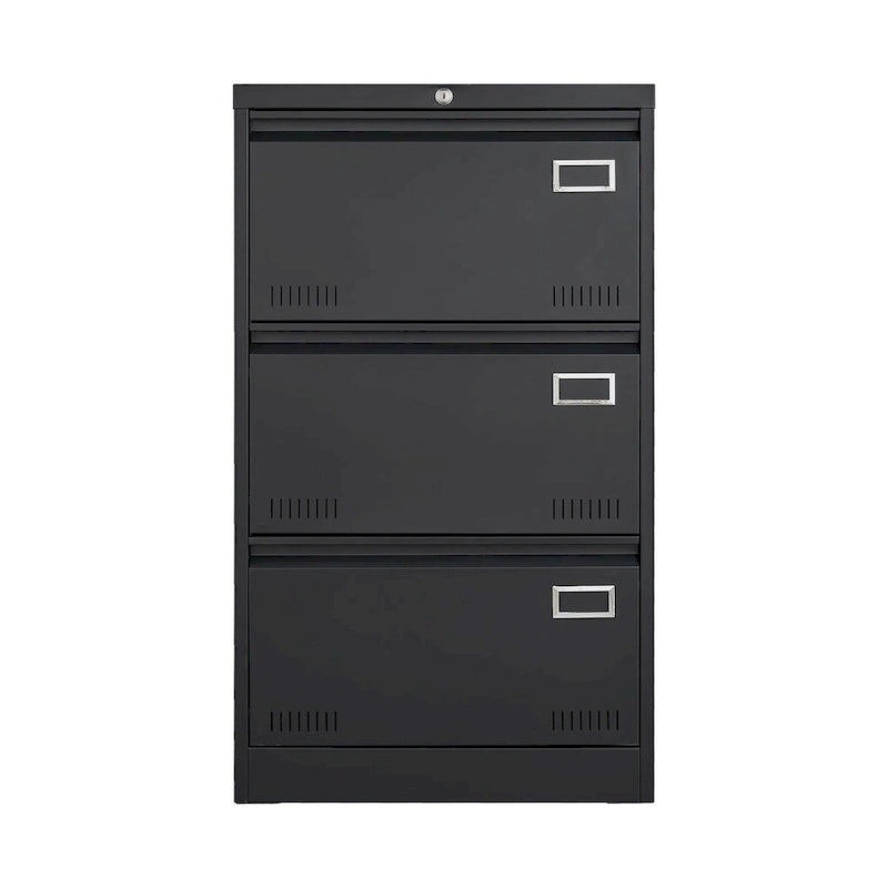 Archivador lateral de 3 cajones, archivadores metálicos con cerradura de tres cajones, archivador de oficina con cajones con cerradura