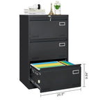 Archivador lateral de 3 cajones, archivadores metálicos con cerradura de tres cajones, archivador de oficina con cajones con cerradura