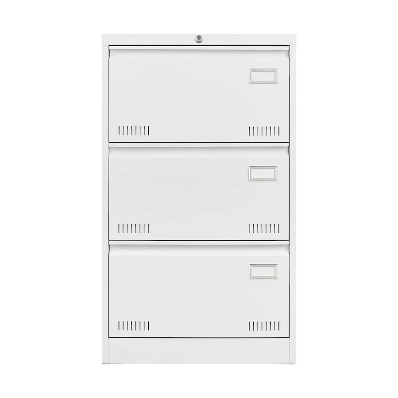Archivador lateral de 3 cajones, archivadores metálicos con cerradura de tres cajones, archivador de oficina con cajones con cerradura