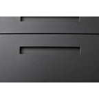 Archivador móvil de 3 cajones, archivador versátil, diseño de 5 ruedas antivuelco, acero laminado en frío, impermeable, a prueba de humedad, negro