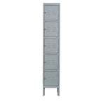 Taquillas metálicas de 5 puertas y 167.6 cm de altura con cerradura para empleados, armario taquilla para gimnasio, oficina, escuela, garaje, gris