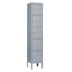 Taquillas metálicas de 5 puertas y 167.6 cm de altura con cerradura para empleados, armario taquilla para gimnasio, oficina, escuela, garaje, gris