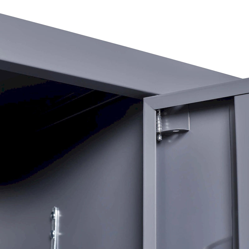 Taquillas metálicas de 5 puertas y 167.6 cm de altura con cerradura para empleados, armario taquilla para gimnasio, oficina, escuela, garaje, gris
